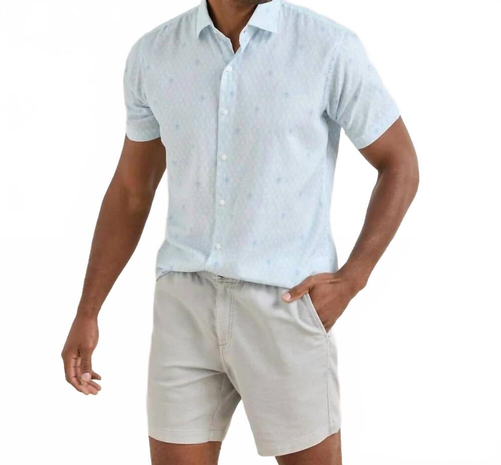 NEW PETER MILLAR whitehaven short sleeve sport shirt in strmb - stream blue